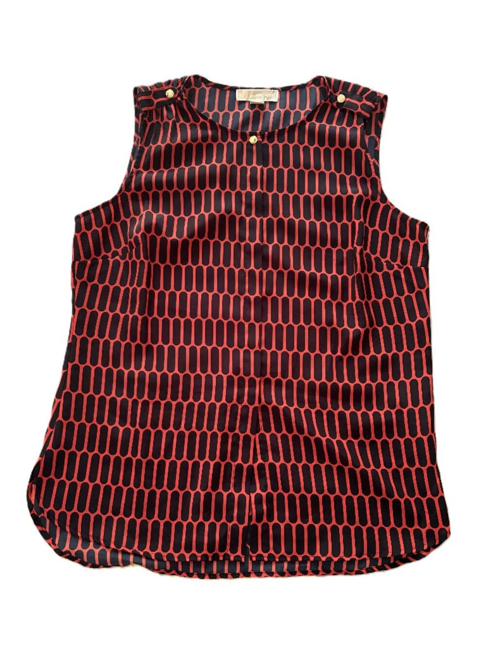 Michael Michael Kors navy and red sleeveless blouse, size 10